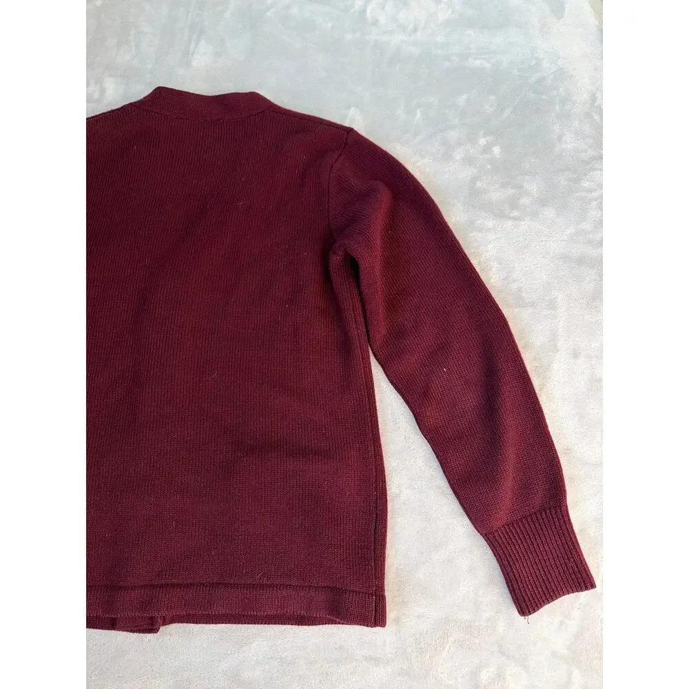 Las Vegas Day School Uniform Cardigan Sweater Burgundy Youth Medium YM LVDS
